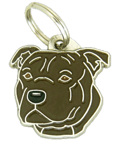 Staffordshire bull terier tigrado <br> (placa de identificação para cães, Gravado incluído)
